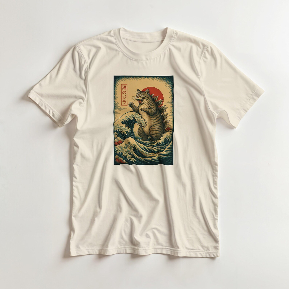 Catzilla Off White Unisex Crewneck T Shirt